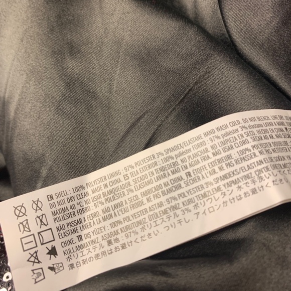 Forever 21 mini dress SZ M silver sequins bubble hem prom event formal disco NWT - Picture 7 of 7